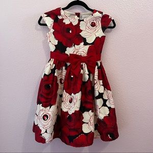 Gymboree girls red floral christmas/holiday dress size 8